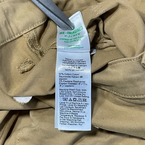 J Crew Women button front pocket size 31 tan Flat Front Straight High Rise pants - Picture 6 of 12